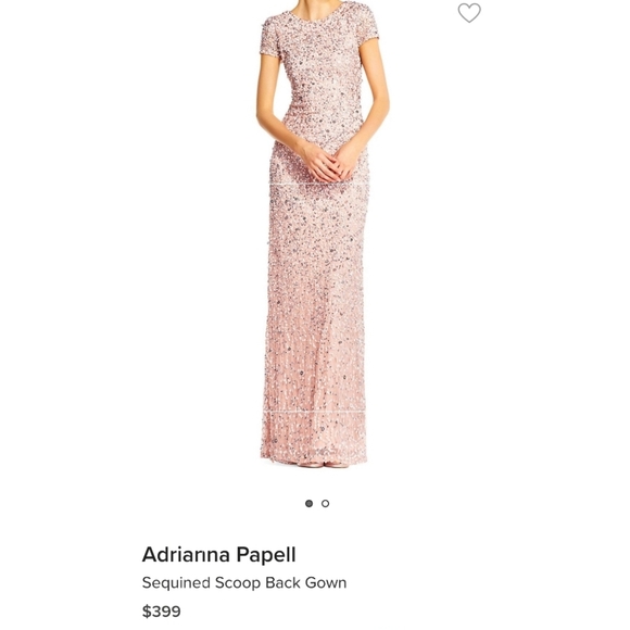 Brand New - Adrianna Papell Scoop Back Sequin Gown - Picture 4 of 6